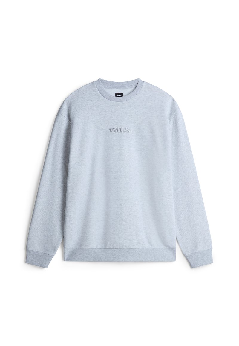 Lys grå sweatshirt lavet af bomuld, med en rund hals, lange ærmer, ribbede manchetter og et lille broderet logo på brystet.