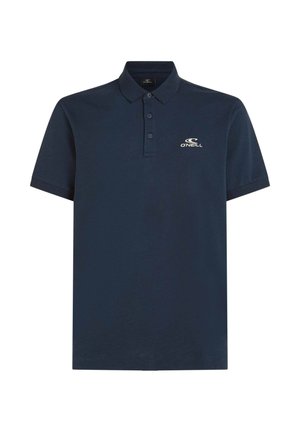 Marineblå polo skjorte lavet af bomuld, med krave, korte ærmer og et diskret logo broderet på venstre bryst.