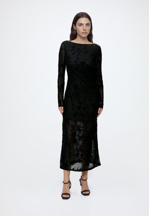 VILA, VIMIRANDA L/S MIDI DRESS/DC - Коктейлна рокля/парти рокля - black beauty