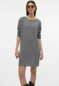 Vero Moda VMBLIS SHORT BOO - Abito in maglia - light grey melange