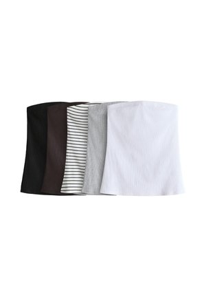 THE SET, REGULAR FIT - 5 PACK - Top - white/black/light grey marl/chocolate brown stripe
