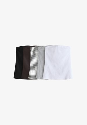 THE SET, REGULAR FIT - 5 PACK - Top - white/black/light grey marl/chocolate brown stripe