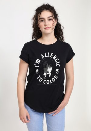 WEDNESDAY ALLERGIC TO COLOR - Print T-shirt - black