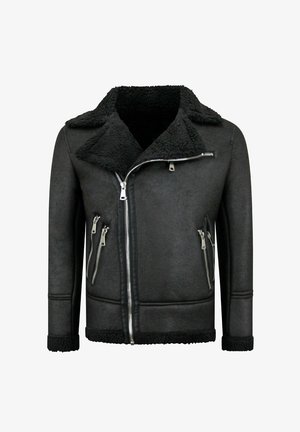 Local Fanatic, LAMMY WINTERJAS - NW - - QQ510 - Imitatieleren jas - zwart