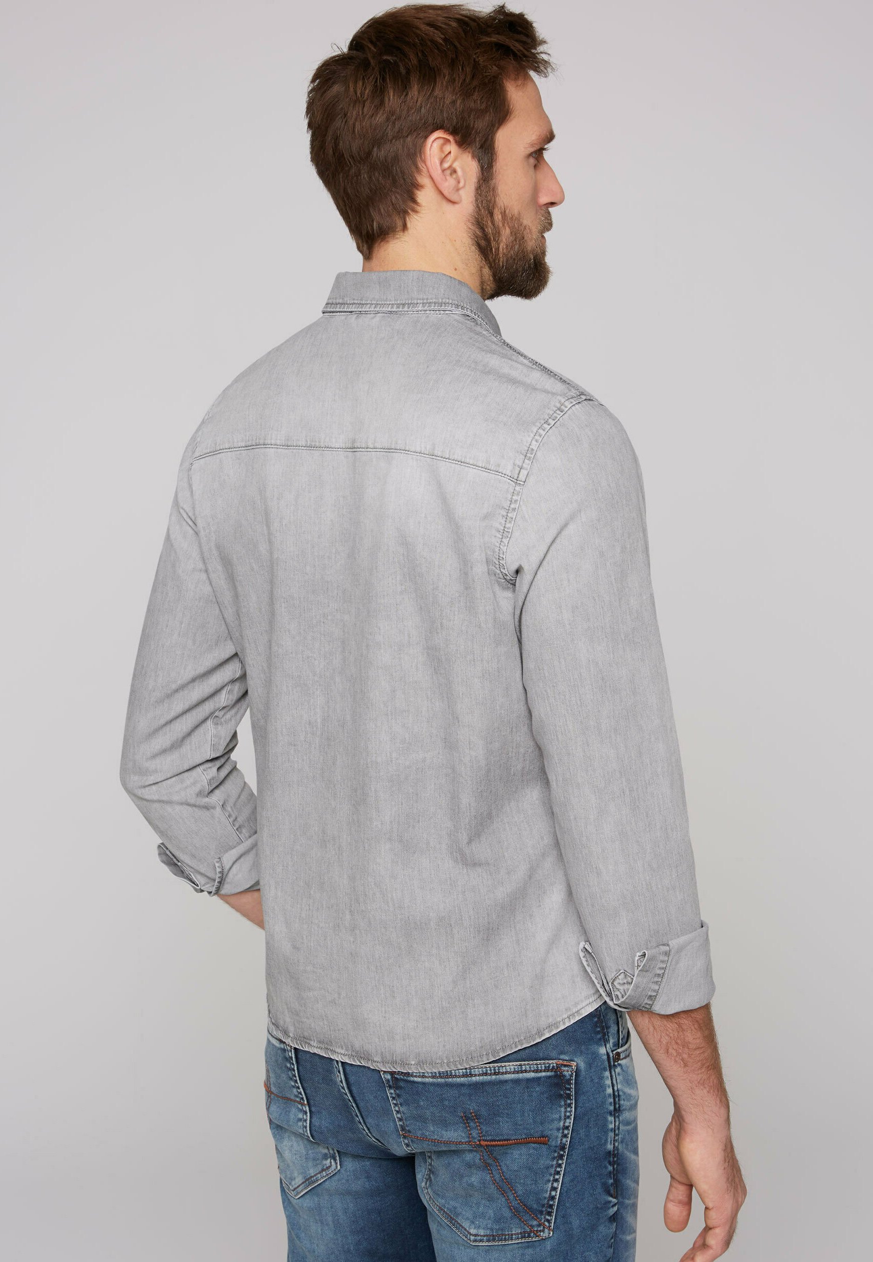 Maglietta Uomo Camp David Con Scollo A V - T-Shirt In Cotone Con Stampe Usate E Toppe, Vestibilità Normale