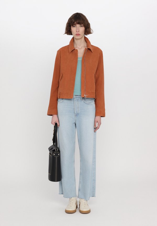 JACKET - Leather jacket - orange3