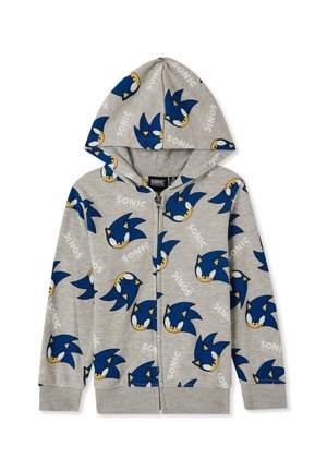 Terranova LEGGERA STAMPA SONIC - Felpa con zip - grigio chiaro melange