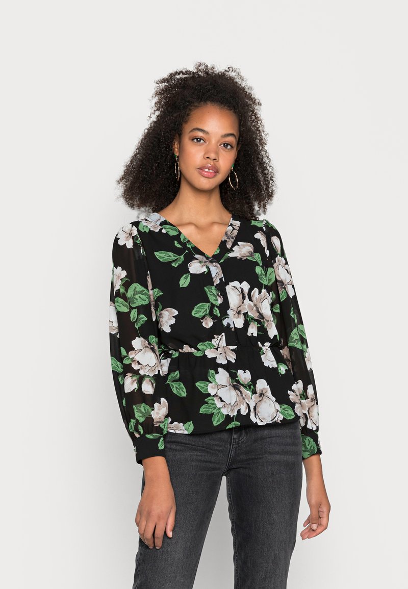 Object MILA V-NECK - Blusa - black