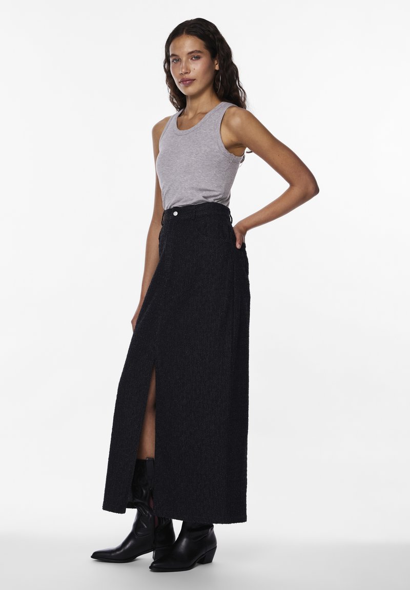 Pieces Maxirok grijs denim/greydenim