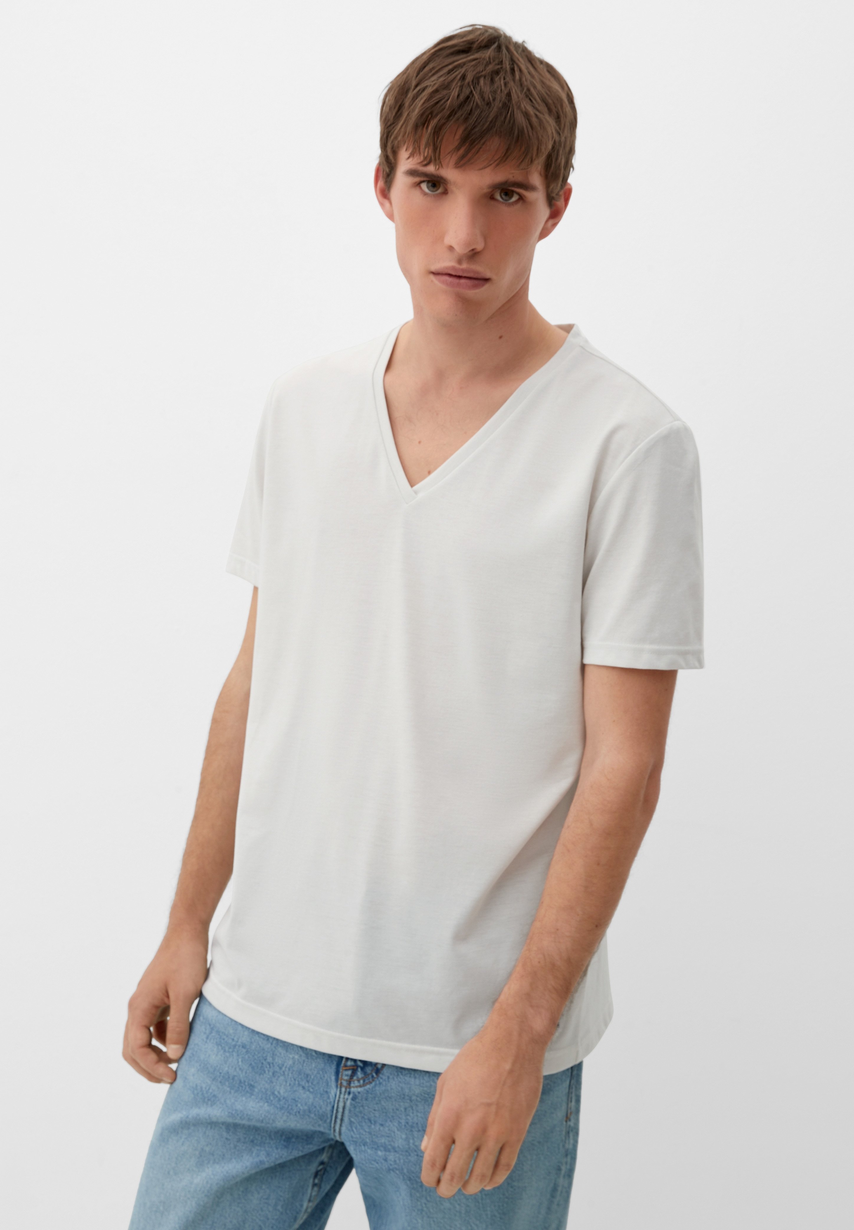 Herren Henley Shirt V-Ausschnitt - Slim Fit T-Shirt Mit Knopfleiste
