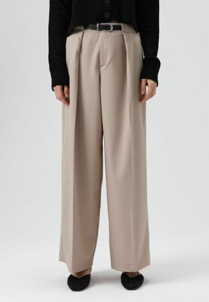 WIDE LEG - Pantalon classique - stone
