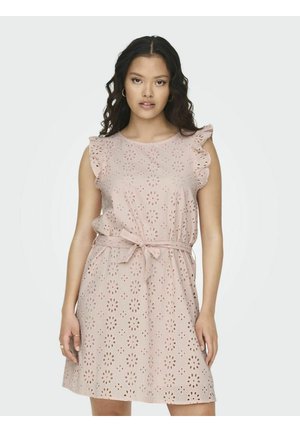 REGULAR CUT ROUND NECK VOLUMINOUS ARM - Day dress - peach whip