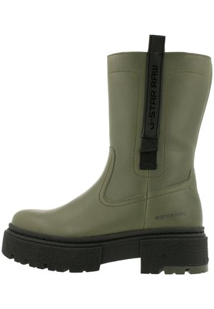 KAFEY PFM HGH - Enkellaarsjes met plateauzool - olive black