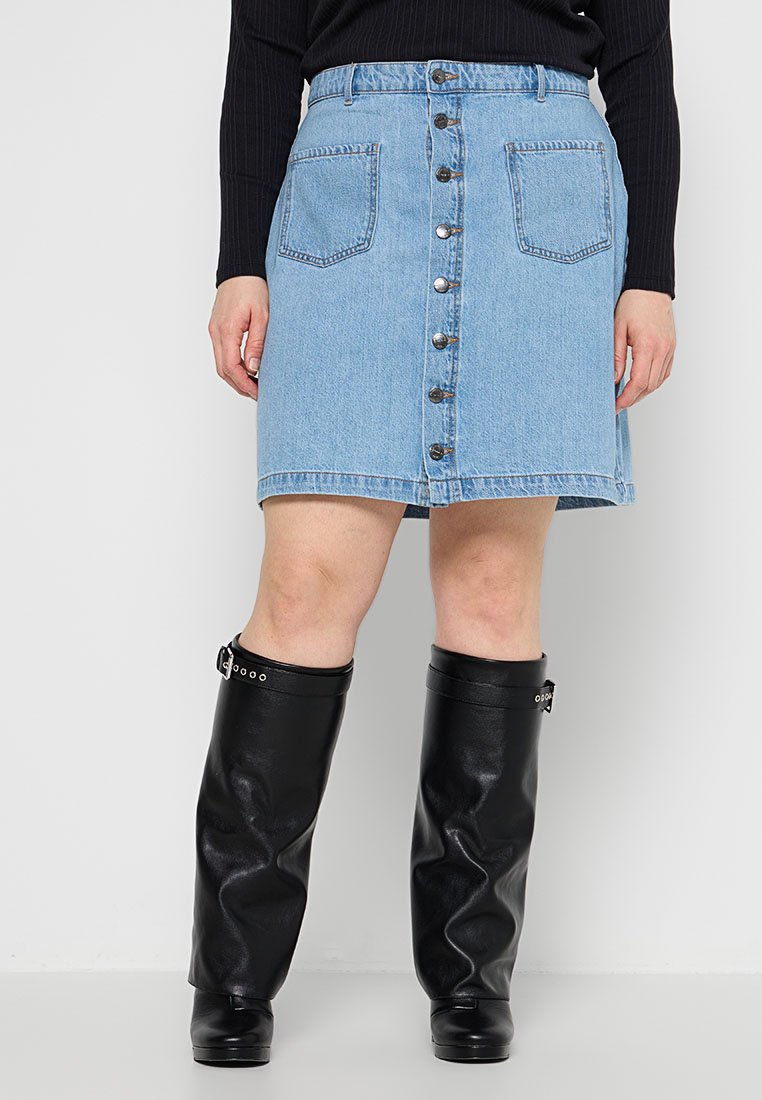 ONLY Carmakoma Jeansrok lichtblauw