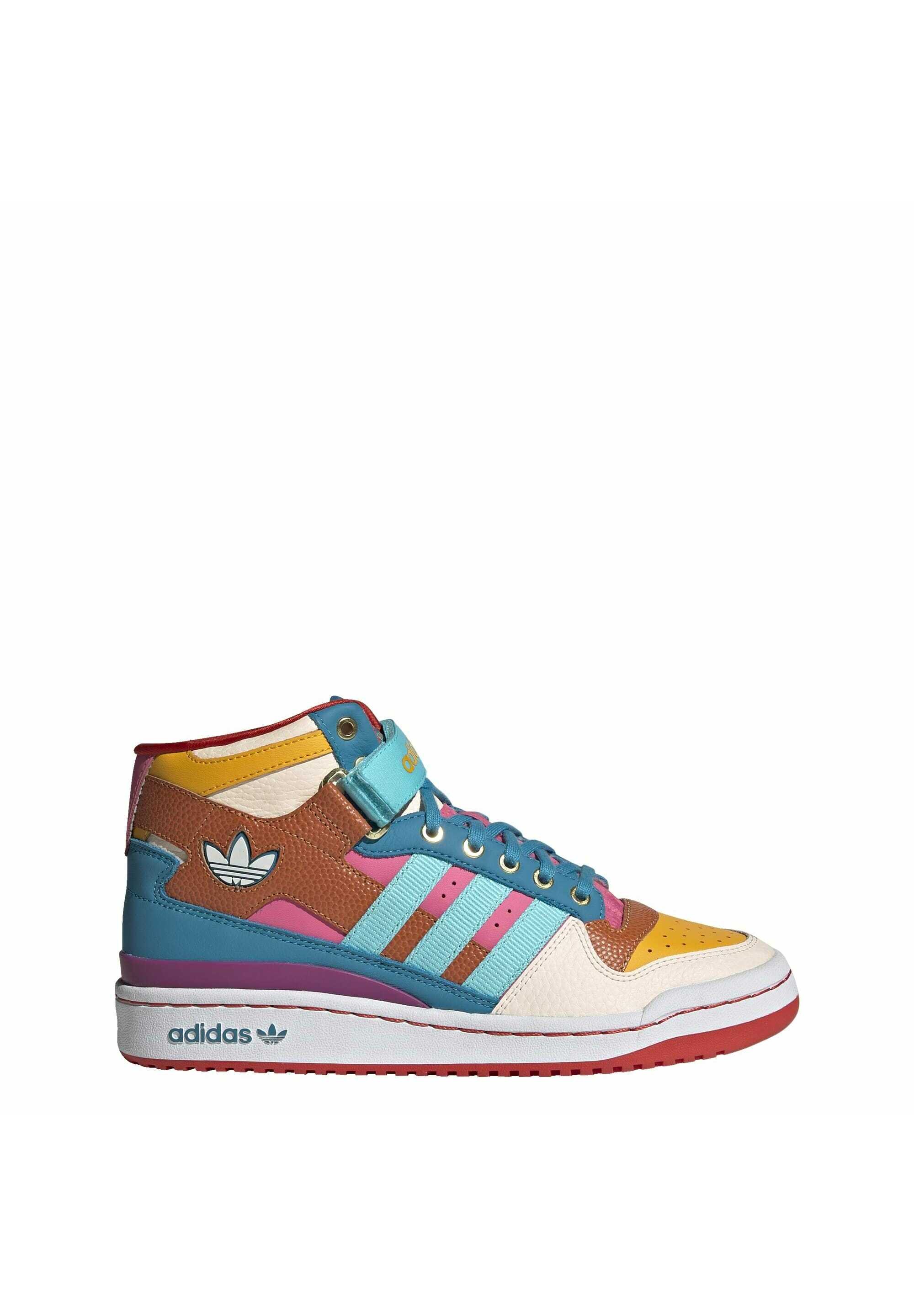 adidas Originals FORUM MID ORIGINALS SNEAKERS SHOES - Baskets montantes -  pulse aqua/pink tint/sonic fuchsia/vert - ZALANDO.FR