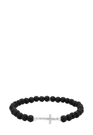 KREUZ LAVAPERLEN MIT KRISTALLEN VON SWAROVSKI - Armband - schwarz