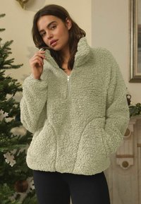 Next HALF ZIP - Fleecová mikina - sage green