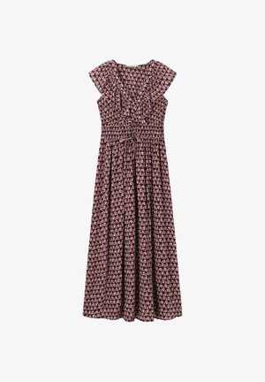 Sissy-Boy, SISSY-BOY MAXI-KLEID MIT IKATMUSTER - DUNKELROT - Maxi-jurk - d rood