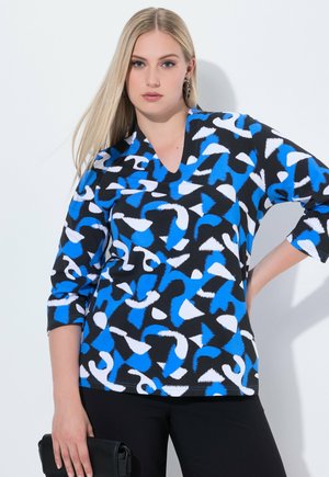 GRAFISCHER DRUCK, KELCHKRAGEN, 3/4-ARM - Bluse - royal blue