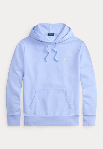 Φωτεινό μπλε φούτερ Polo Ralph Lauren με μπροστινή τσέπη, κουκούλα με κορδόνι και μικρό κεντητό λογότυπο στο αριστερό μέρος του στήθους.
