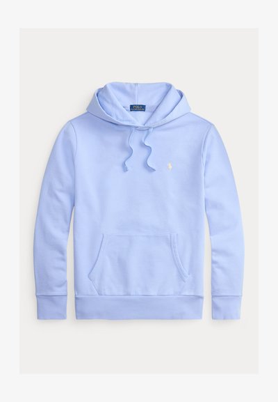 Φωτεινό μπλε φούτερ Polo Ralph Lauren με μπροστινή τσέπη, κουκούλα με κορδόνι και μικρό κεντητό λογότυπο στο αριστερό μέρος του στήθους.
