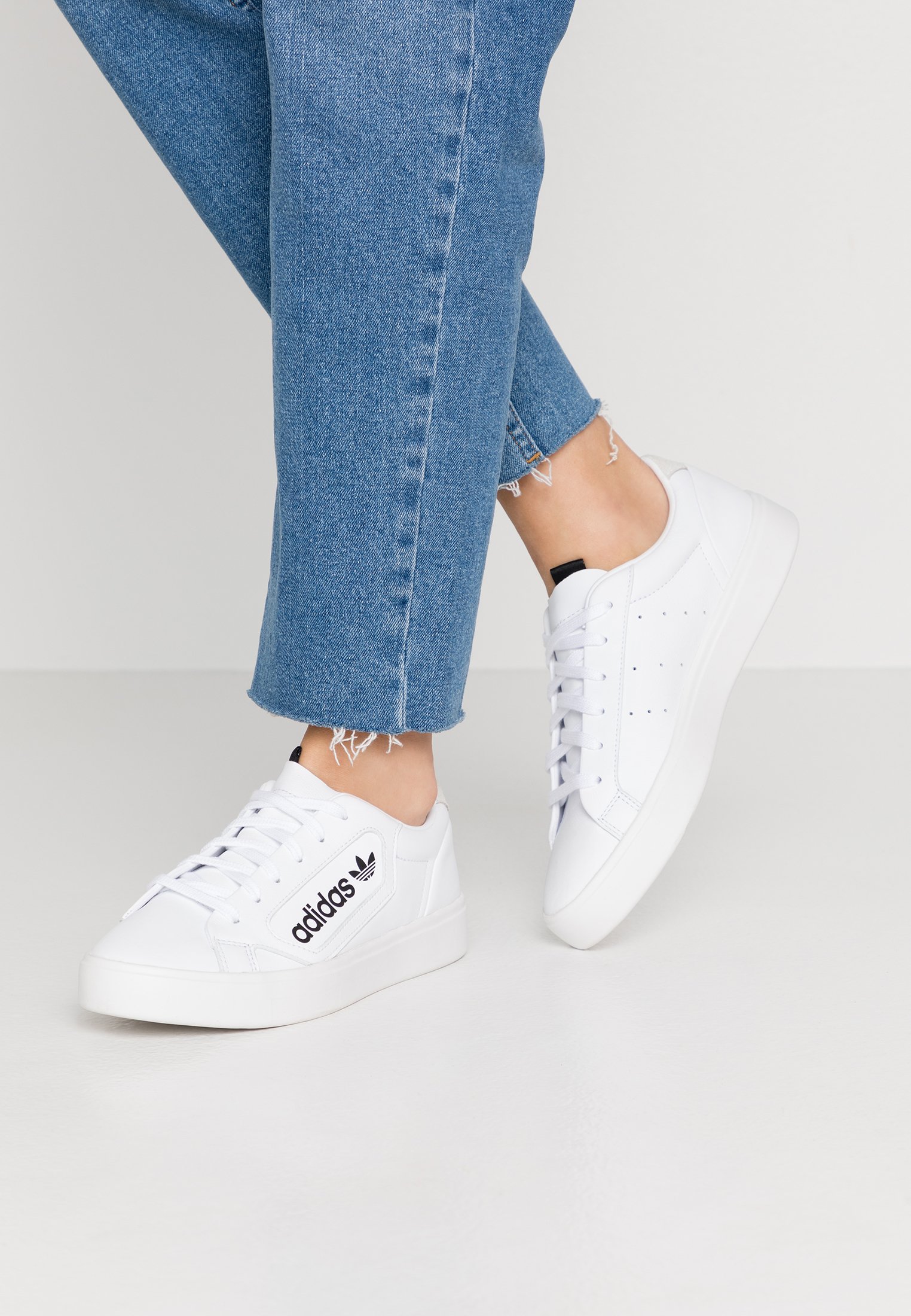 adidas originals sleek trainers in white
