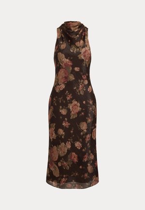 Lauren Ralph Lauren, FLORAL GEORGETTE MOCKNECK COCKTAIL DRESS - Koktailové šaty/večierkové šaty - brown/multi-colored