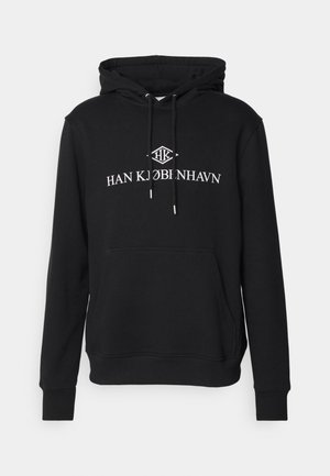 Han Kjøbenhavn LOGO REGULAR HOODIE UNISEX - Mikina s kapucí - black