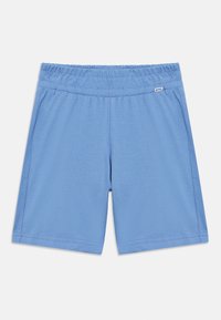 Ανοιχτό μπλε σορτς από απαλό ύφασμα, με ελαστική μέση και καθαρά ραφές. Δεν διαθέτει τσέπες ή σχέδια.