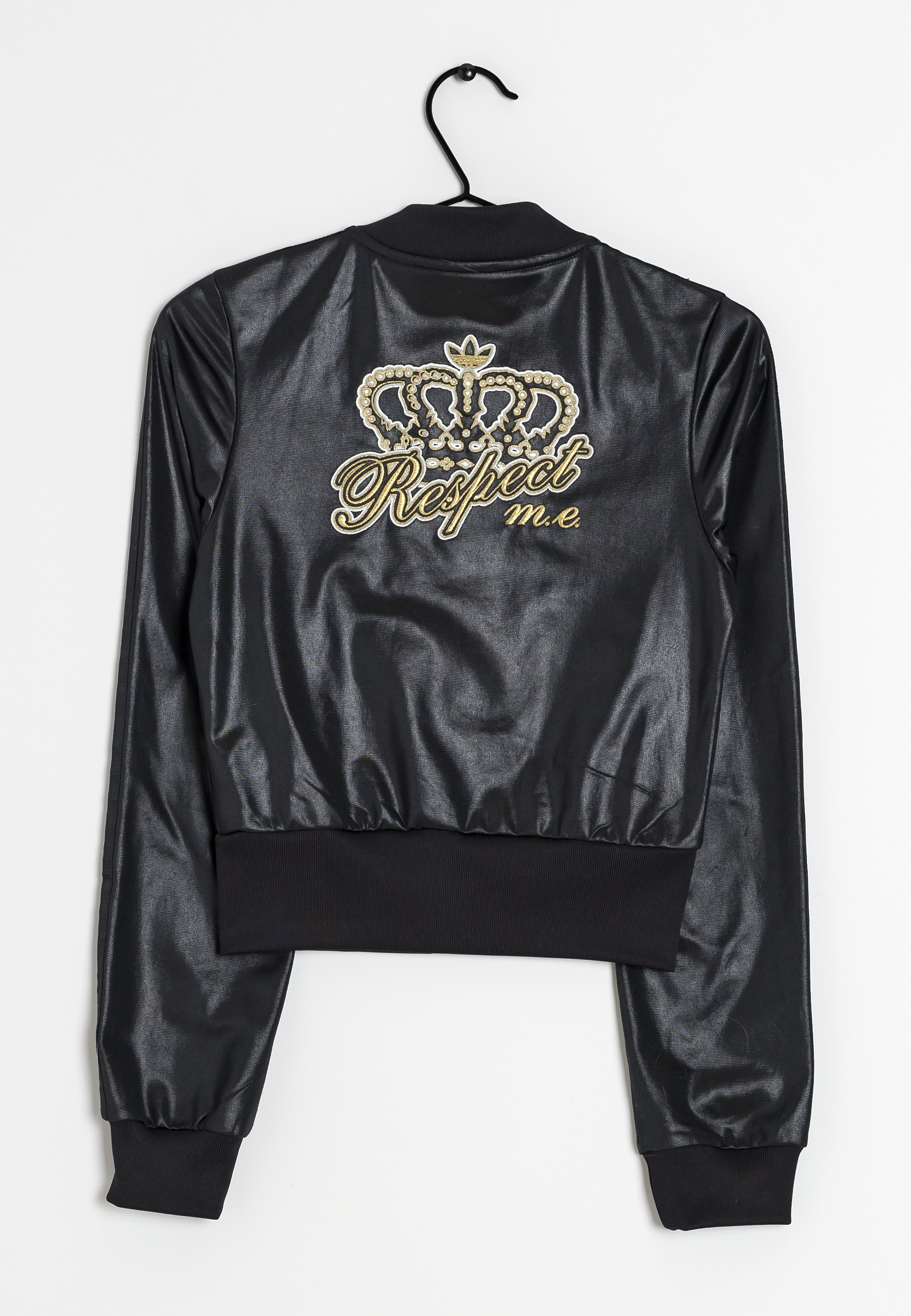 adidas FAUX LEATHER JACKET ブラック Adicolor Trefoil Faux Leather Jacket | Shop adidas Style