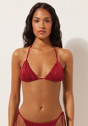 Calzedonia SHINY SATIN REMOVABLE PADDING - Bikinitop - red