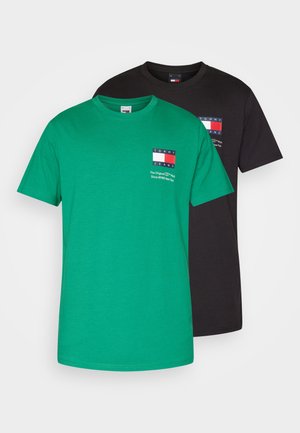 Tommy Jeans SLIM DNA TEE 2 PACK  - Print T-shirt - green malachite/black