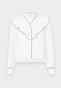 ONLVIBER FRILL V NECK SHIRT - Camicetta - cloud dancer