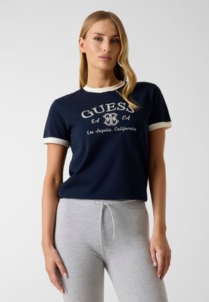 Guess, T-SHIRT MIT GESTICKTEM LOGO - T-shirt imprimé - blau