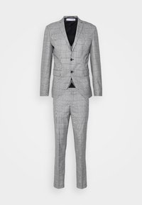 SLHMYLOLOGAN SUIT - Fato - grey melange/hounds check