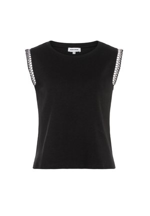 More & More, MORE & MORE STYLISHES STATEMENT-TOP, BORDÜRE - T-shirt imprimé - black