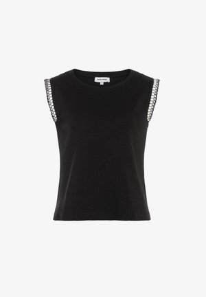 More & More, MORE & MORE STYLISHES STATEMENT-TOP, BORDÜRE - T-shirt imprimé - black