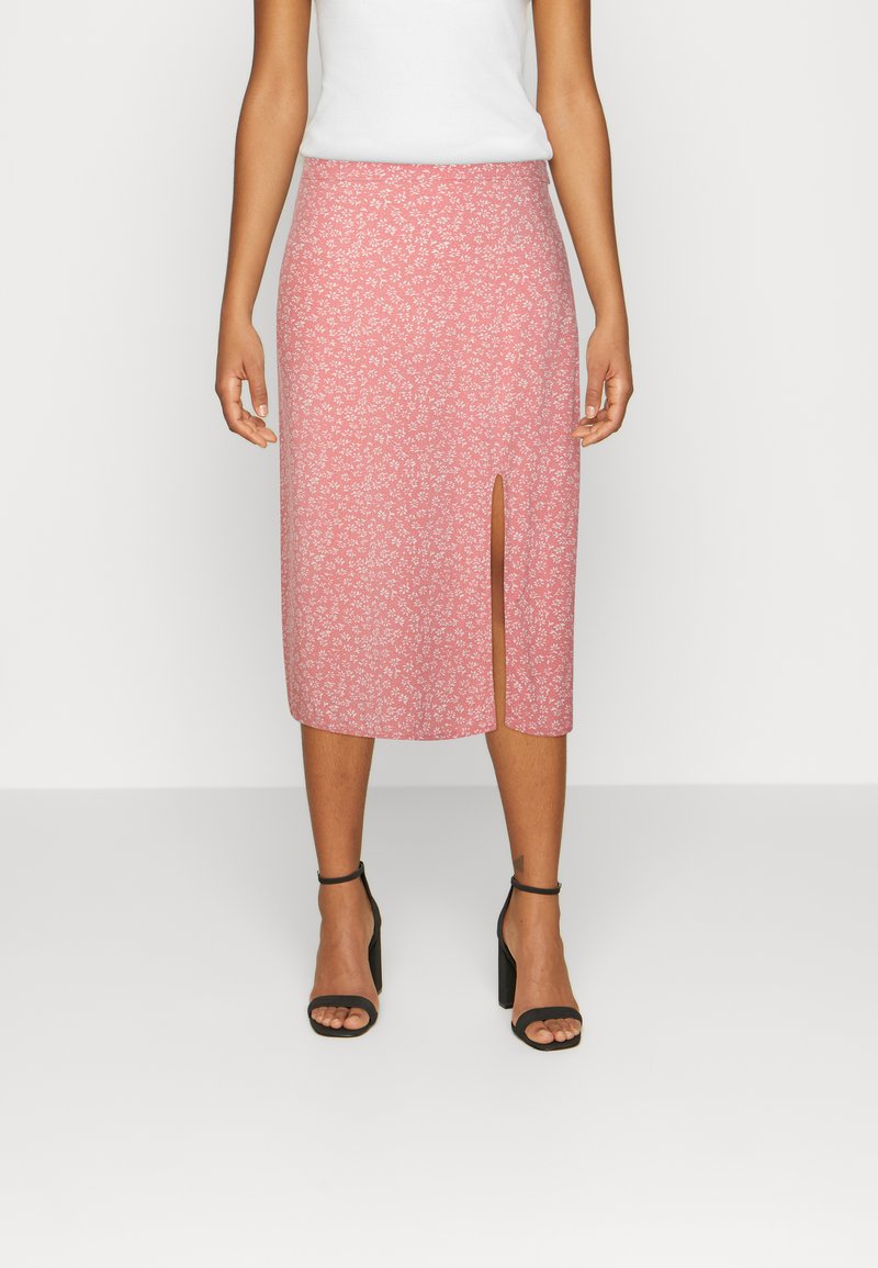 Hollister Co. SLIP MIDI SKIRT Alijn rok coral/koraalrood Zalando.nl