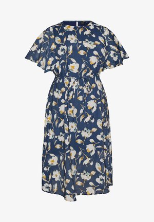 Zizzi, KNÖCHELLANGES KLEID MIT FLÜGELÄRMELN UND BINDEGÜRTEL - Dnevna haljina - blau