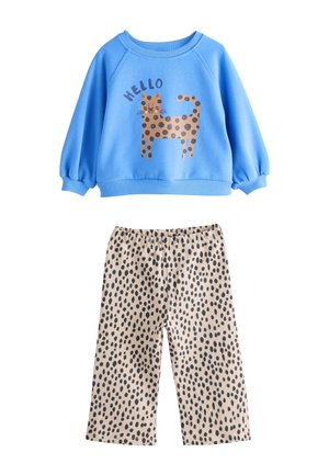Next REGULAR FIT - WIDE LEG SET - Pantalon classique - blue cat animal print