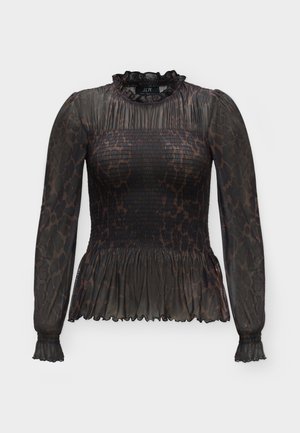 JDY, JDYELSA LIFE SMOCK TOP - Blouse - coffee bean/leo