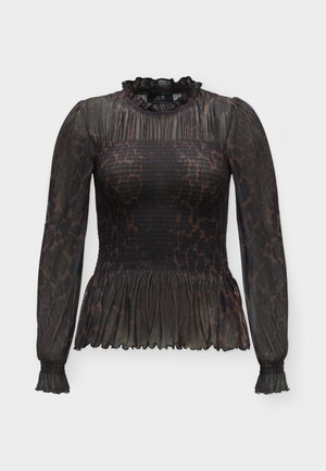 JDY, JDYELSA LIFE SMOCK TOP - Blouse - coffee bean/leo