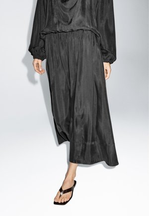 Massimo Dutti FLARED MIDI - Maxirock - dark grey