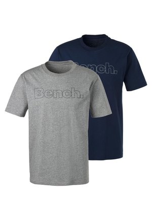 2 PACK - T-shirt imprimé - grau meliert/navy