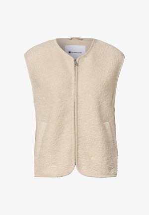Street One, TEDDY-WESTE MIT ZIPPER UND CORDDETAILS - Bodywarmer - soft fawn beige