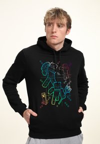 Henry Tiger MINECRAFT GRADIENT LINES - Mikina s kapucí - black