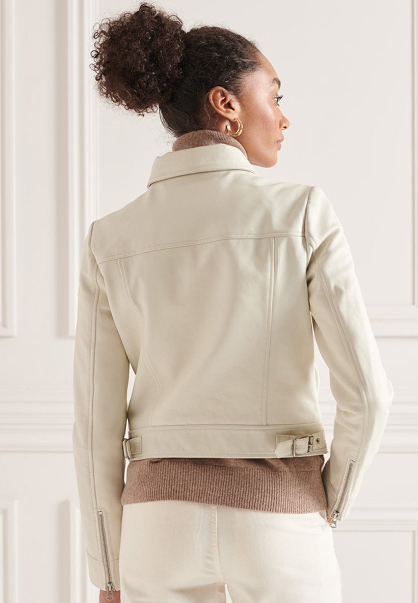 Superdry Leather jacket - off white/off 