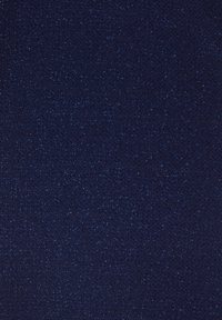 Tissu bleu marine avec un léger éclat, présentant un tissage texturé qui réfléchit la lumière, créant un effet scintillant sur toute la surface.