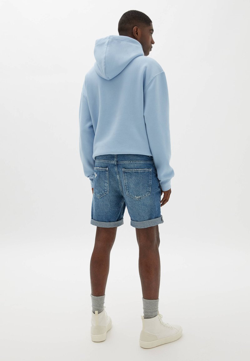 Herren Skinny Fit | PULL&BEAR BERMUDA IM SLIM-FIT MIT ZIERRISSEN Jeans Shorts dark-blue denim - KP18532 Herren Skinny Fit | PULL&BEAR BERMUDA IM SLIM-FIT MIT ZIERRISSEN Jeans Shorts dark-blue denim - KP18532