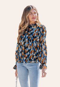 Cupshe AUTUMN LEAF PRINT BILLOWY  - Bluse - blue
